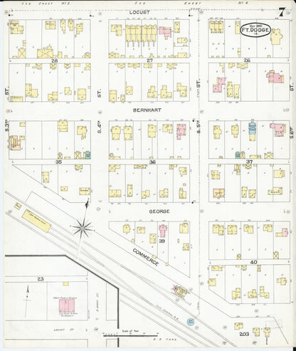 Sanborn Fire Insurance Map from Fort Dodge, Webster County, Iowa (1892), Sheet #0007 - Historic Sanborn Fire Insurance Map Print