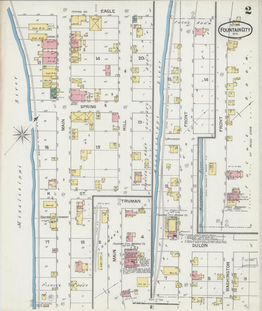 Sanborn Fire Insurance Map from Fountain City, Buffalo County, Wisconsin (1892), Sheet #0002 - Historic Sanborn Fire Insurance Map Print, vintage old map wall art, antique decor, genealogy gift, Wisconsin Wisconsin map