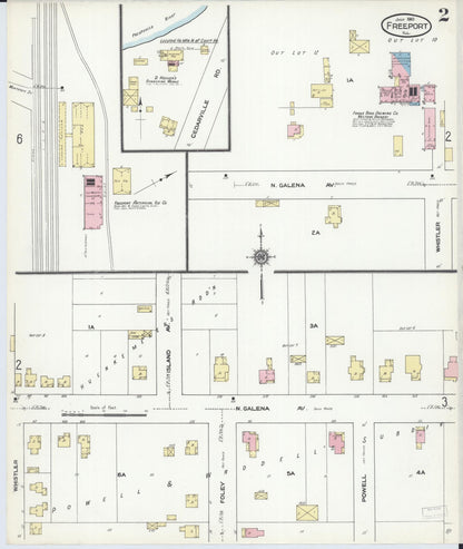 Sanborn Fire Insurance Map from Freeport, Stephenson County, Illinois (1910), Sheet #0002 - Complete Map Set gallery image, historic Sanborn map, vintage wall art, Illinois Illinois