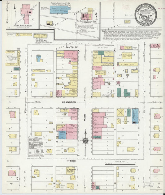 Sanborn Fire Insurance Map from Fowler, Otero County, Colorado. (1909) – Historic Sanborn Fire Insurance Map Print