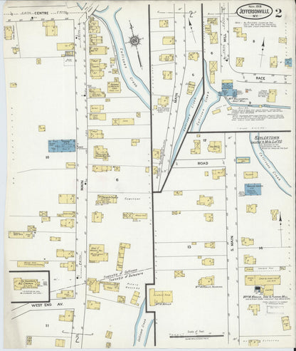 Sanborn Fire Insurance Map from Jeffersonville, Sullivan County, New York (1918), Sheet #0002 - Complete Map Set gallery image, historic Sanborn map, vintage wall art, New York New York