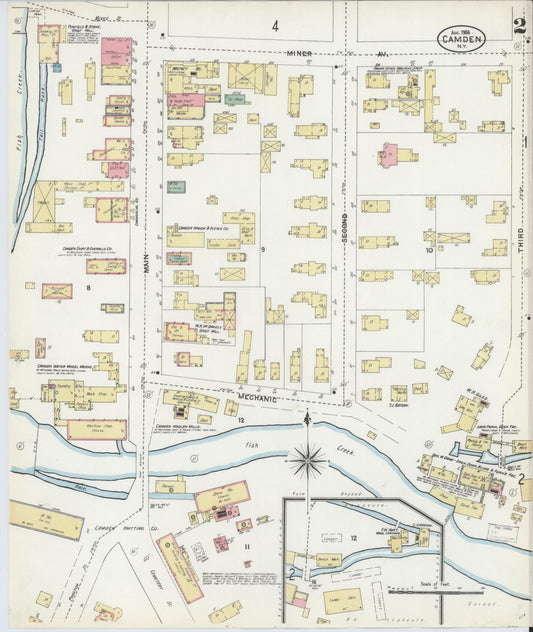 Sanborn Fire Insurance Map from Camden, Oneida County, New York (1906), Sheet #0002 - Historic Sanborn Fire Insurance Map Print, vintage old map wall art, antique decor, genealogy gift, New York New York map