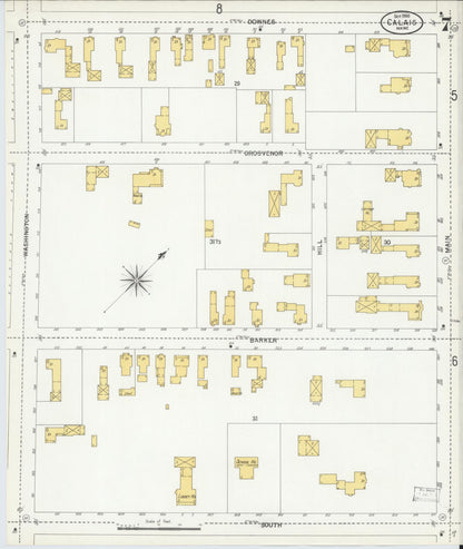 Sanborn Fire Insurance Map from Calais, Washington County, Maine (1900), Sheet #0007 - Complete Map Set gallery image, historic Sanborn map, vintage wall art, Maine Maine