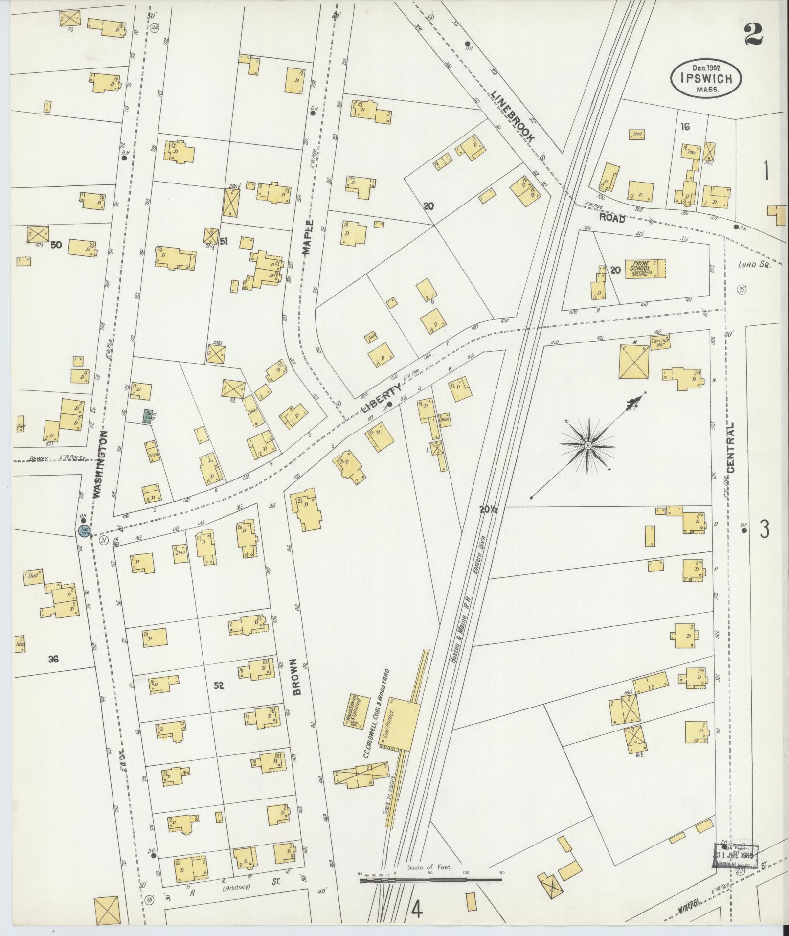 Sanborn Fire Insurance Map from Ipswich, Essex County, Massachusetts (1902), Sheet #0002 - Complete Map Set gallery image, historic Sanborn map, vintage wall art, Massachusetts Massachusetts
