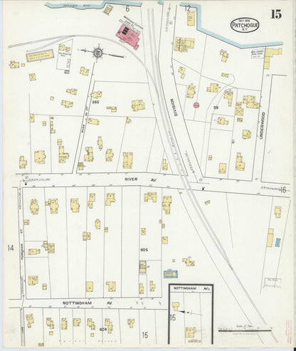 Sanborn Fire Insurance Map from Patchogue, Suffolk County, New York (1916), Sheet #0015 - Complete Map Set gallery image, historic Sanborn map, vintage wall art, New York New York