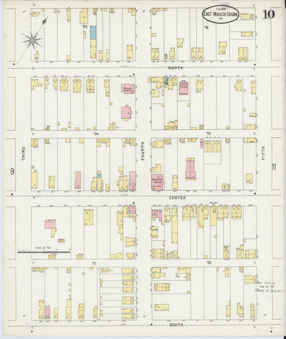 Sanborn Fire Insurance Map from Mauch Chunk, Carbon County, Pennsylvania (1896), Sheet #0010 - Historic Sanborn Fire Insurance Map Print, vintage old map wall art, antique decor, genealogy gift, Pennsylvania Pennsylvania map