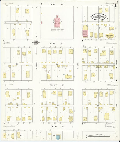 Sanborn Fire Insurance Map from Hoisington, Barton County, Kansas (1911), Sheet #0004 - Complete Map Set gallery image, historic Sanborn map, vintage wall art, Kansas Kansas
