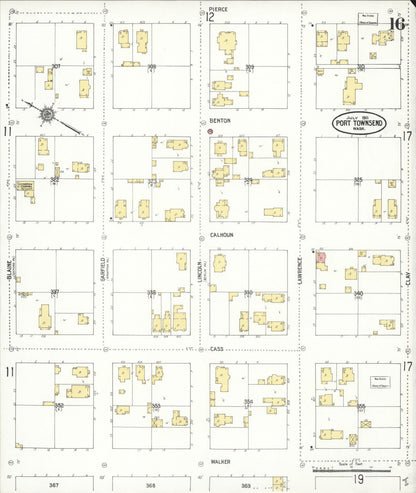 Sanborn Fire Insurance Map from Port Townsend, Jefferson County, Washington (1911), Sheet #0016 - Complete Map Set gallery image, historic Sanborn map, vintage wall art, Washington Washington