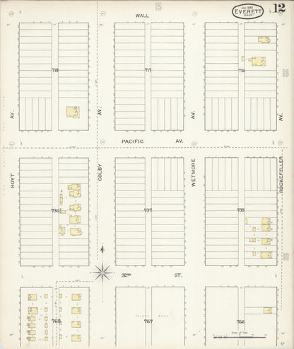 Sanborn Fire Insurance Map from Everett, Snohomish County, Washington (1893), Sheet #0011 - Complete Map Set gallery image, historic Sanborn map, vintage wall art, Washington Washington