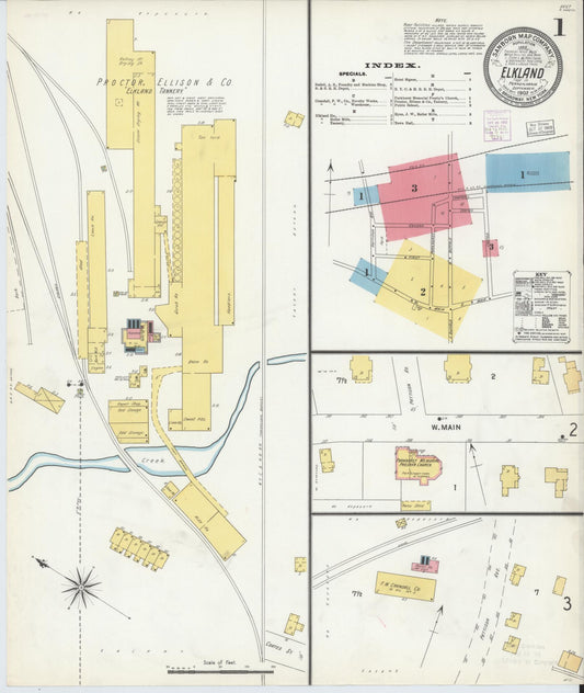 Sanborn Fire Insurance Map from Elkland, Tioga County, Pennsylvania (1903), Sheet #0001 - Historic Sanborn Fire Insurance Map Print, vintage old map wall art, antique decor, genealogy gift, Pennsylvania Pennsylvania map