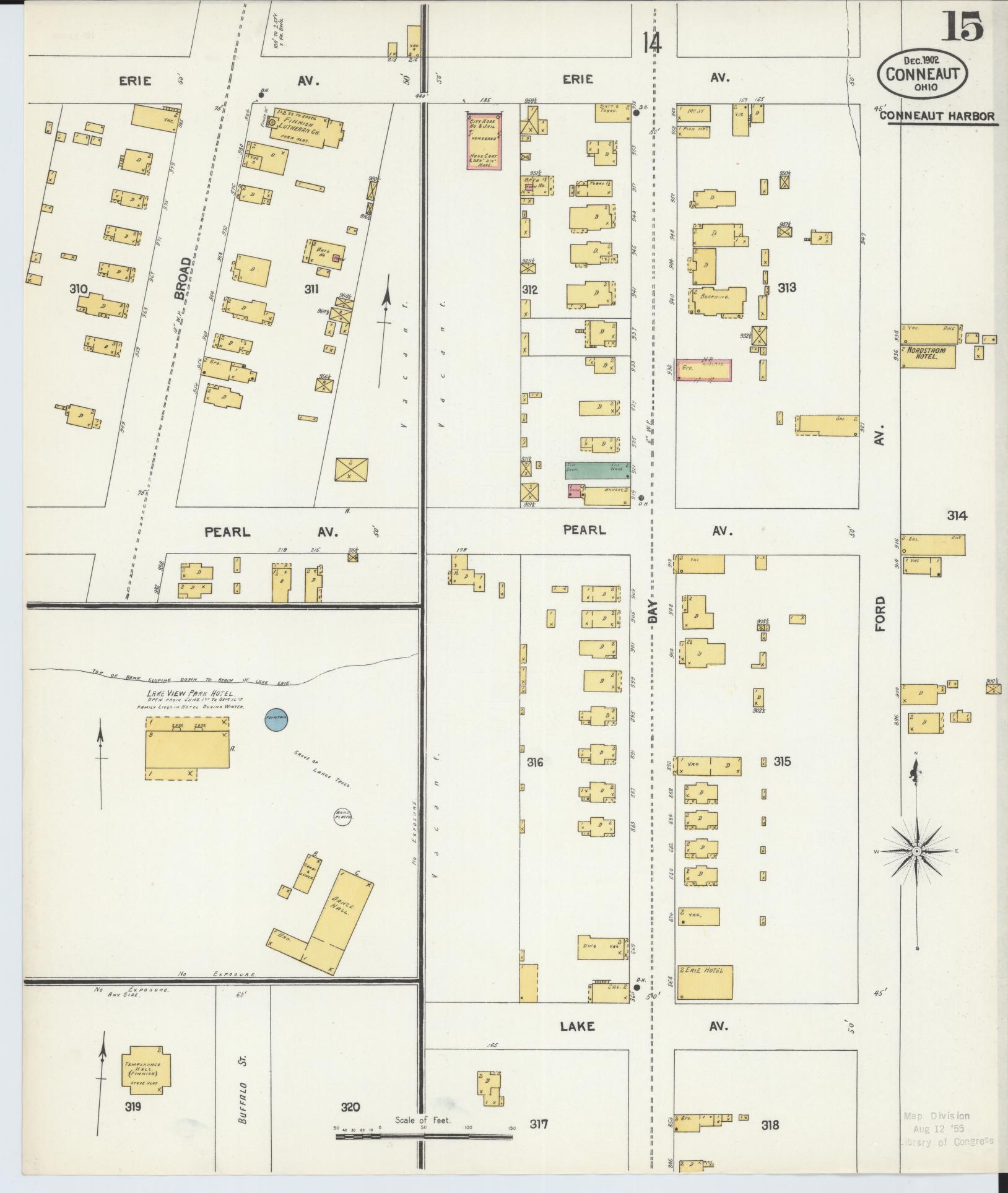 Sanborn Fire Insurance Map from Conneaut, Ashtabula County, Ohio (1902), Sheet #0015 - Historic Sanborn Fire Insurance Map Print, vintage old map wall art, antique decor, genealogy gift, Ohio Ohio map