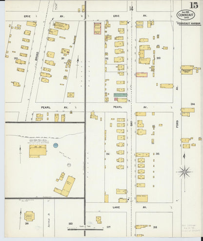 Sanborn Fire Insurance Map from Conneaut, Ashtabula County, Ohio (1902), Sheet #0015 - Historic Sanborn Fire Insurance Map Print, vintage old map wall art, antique decor, genealogy gift, Ohio Ohio map