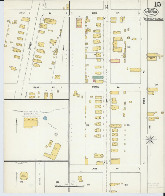 Sanborn Fire Insurance Map from Conneaut, Ashtabula County, Ohio (1902), Sheet #0015 - Historic Sanborn Fire Insurance Map Print, vintage old map wall art, antique decor, genealogy gift, Ohio Ohio map