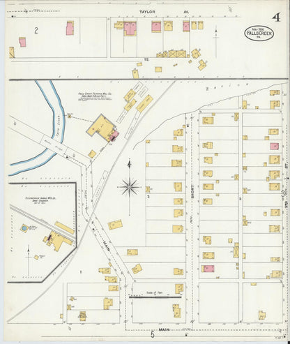Sanborn Fire Insurance Map from Falls Creek, Jefferson And Clearfield Counties, Pennsylvania (1906), Sheet #0004 - Complete Map Set gallery image, historic Sanborn map, vintage wall art, Pennsylvania Pennsylvania