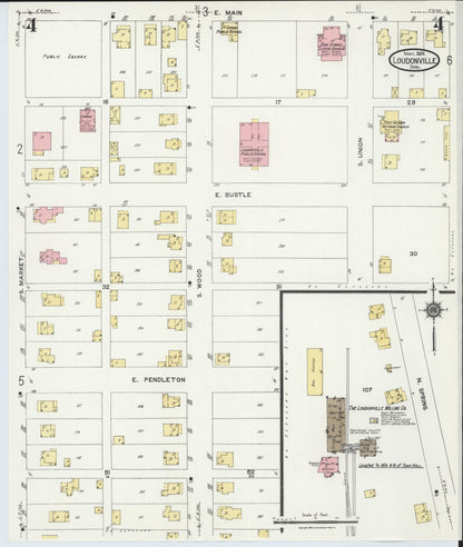 Sanborn Fire Insurance Map from Loudonville, Ashland County, Ohio (1924), Sheet #0004 - Historic Sanborn Fire Insurance Map Print, vintage old map wall art, antique decor, genealogy gift, Ohio Ohio map