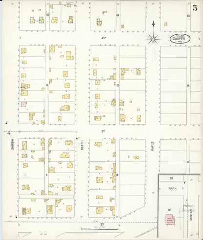 Sanborn Fire Insurance Map from Casper, Natrona County, Wyoming (1903), Sheet #0005 - Complete Map Set gallery image, historic Sanborn map, vintage wall art, Wyoming Wyoming