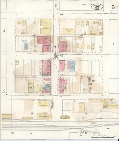 Sanborn Fire Insurance Map from Lind, Adams County, Washington (1943), Sheet #0005 - Complete Map Set gallery image, historic Sanborn map, vintage wall art, Washington Washington