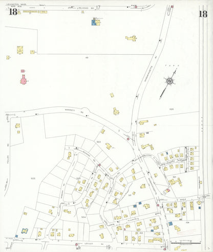 Sanborn Fire Insurance Map from Lexington, Middlesex County, Massachusetts (1935), Sheet #0018 - Complete Map Set gallery image, historic Sanborn map, vintage wall art, Massachusetts Massachusetts