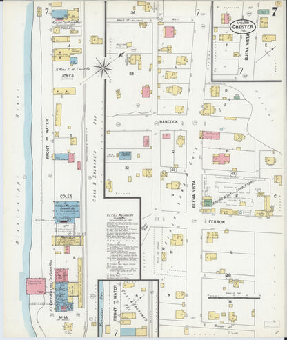 Sanborn Fire Insurance Map from Chester, Randolph County, Illinois (1899), Sheet #0007 - Complete Map Set gallery image, historic Sanborn map, vintage wall art, Illinois Illinois