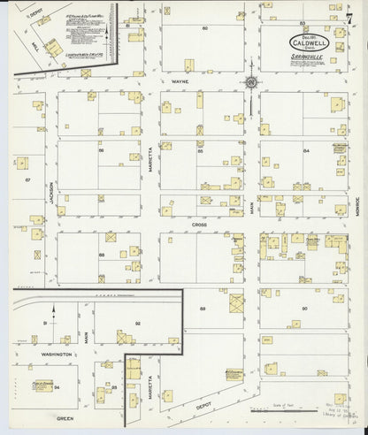 Sanborn Fire Insurance Map from Caldwell, Noble County, Ohio (1911), Sheet #0007 - Historic Sanborn Fire Insurance Map Print, vintage old map wall art, antique decor, genealogy gift, Ohio Ohio map
