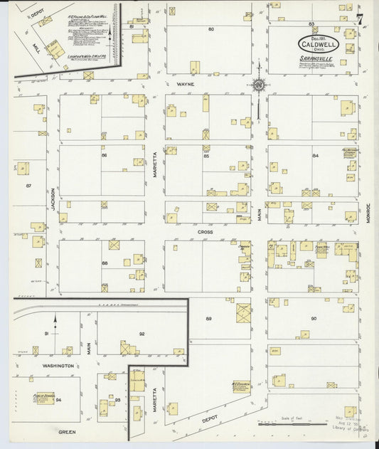 Sanborn Fire Insurance Map from Caldwell, Noble County, Ohio (1911), Sheet #0007 - Historic Sanborn Fire Insurance Map Print, vintage old map wall art, antique decor, genealogy gift, Ohio Ohio map