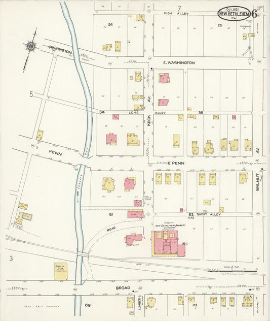 Sanborn Fire Insurance Map from New Bethlehem, Clarion County, Pennsylvania (1921), Sheet #0006 - Historic Sanborn Fire Insurance Map Print, vintage old map wall art, antique decor, genealogy gift, Pennsylvania Pennsylvania map