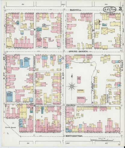 Sanborn Fire Insurance Map from Easton, Northampton County, Pennsylvania (1892), Sheet #0003 - Complete Map Set gallery image, historic Sanborn map, vintage wall art, Pennsylvania Pennsylvania