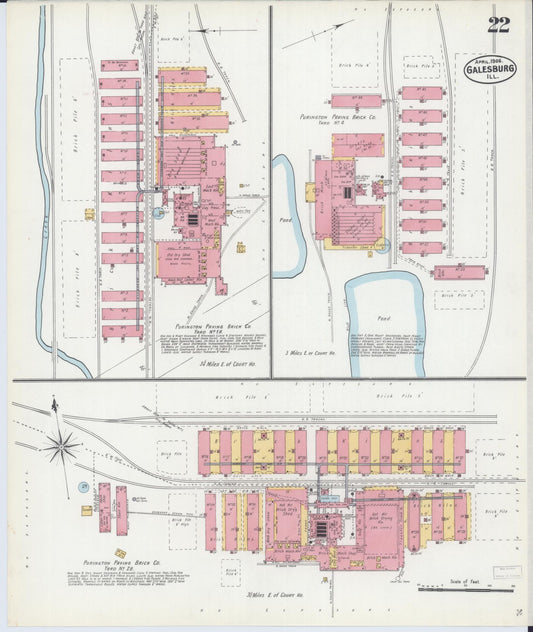 Sanborn Fire Insurance Map from Galesburg, Knox County, Illinois (1906), Sheet #0022 - Historic Sanborn Fire Insurance Map Print, vintage old map wall art, antique decor, genealogy gift, Illinois Illinois map