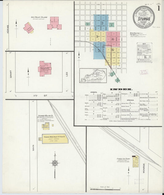 Sanborn Fire Insurance Map from Sturgis, Union County, Kentucky. (1912) – Historic Sanborn Fire Insurance Map Print