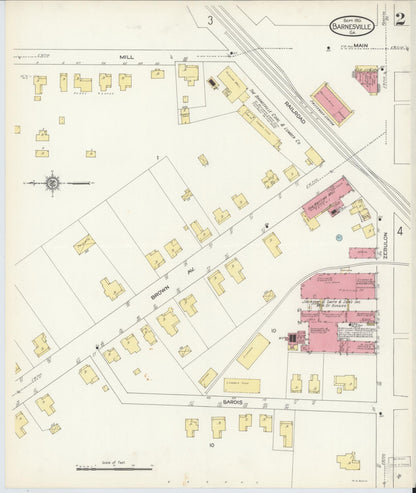 Sanborn Fire Insurance Map from Barnesville, Lamar County, Georgia (1913), Sheet #0002 - Complete Map Set gallery image, historic Sanborn map, vintage wall art, Georgia Georgia