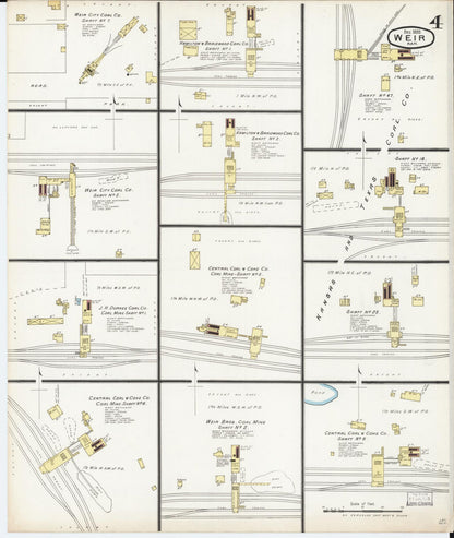 Sanborn Fire Insurance Map from Weir, Cherokee County, Kansas (1893), Sheet #0004 - Complete Map Set gallery image, historic Sanborn map, vintage wall art, Kansas Kansas