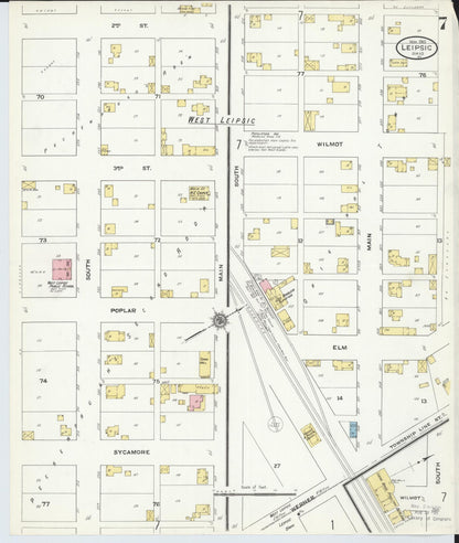 Sanborn Fire Insurance Map from Leipsic, Putnam County, Ohio (1910), Sheet #0007 - Historic Sanborn Fire Insurance Map Print, vintage old map wall art, antique decor, genealogy gift, Ohio Ohio map