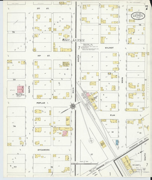Sanborn Fire Insurance Map from Leipsic, Putnam County, Ohio (1910), Sheet #0007 - Historic Sanborn Fire Insurance Map Print, vintage old map wall art, antique decor, genealogy gift, Ohio Ohio map