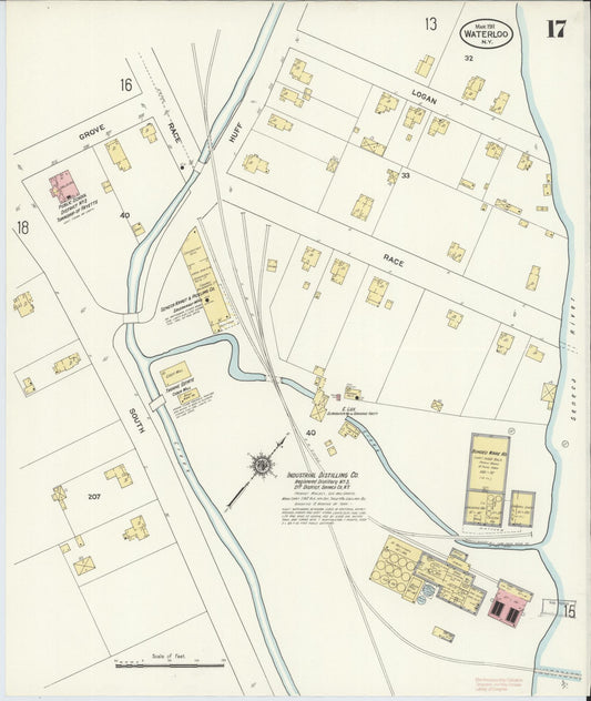 Sanborn Fire Insurance Map from Waterloo, Seneca County, New York (1911), Sheet #0017 - Historic Sanborn Fire Insurance Map Print, vintage old map wall art, antique decor, genealogy gift, New York New York map