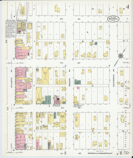 Sanborn Fire Insurance Map from Morris, Stevens County, Minnesota (1909), Sheet #0004 - Historic Sanborn Fire Insurance Map Print, vintage old map wall art, antique decor, genealogy gift, Minnesota Minnesota map