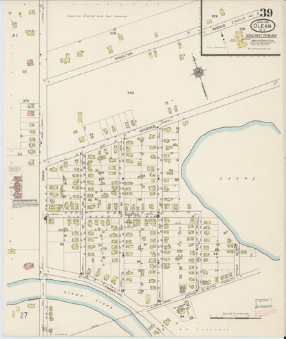 Sanborn Fire Insurance Map from Olean, Cattaraugus County, New York (1915), Sheet #0039 - Complete Map Set gallery image, historic Sanborn map, vintage wall art, New York New York