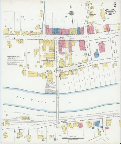 Sanborn Fire Insurance Map from Sutton, Braxton County, West Virginia (1921), Sheet #0002 - Complete Map Set gallery image, historic Sanborn map, vintage wall art, West Virginia West Virginia