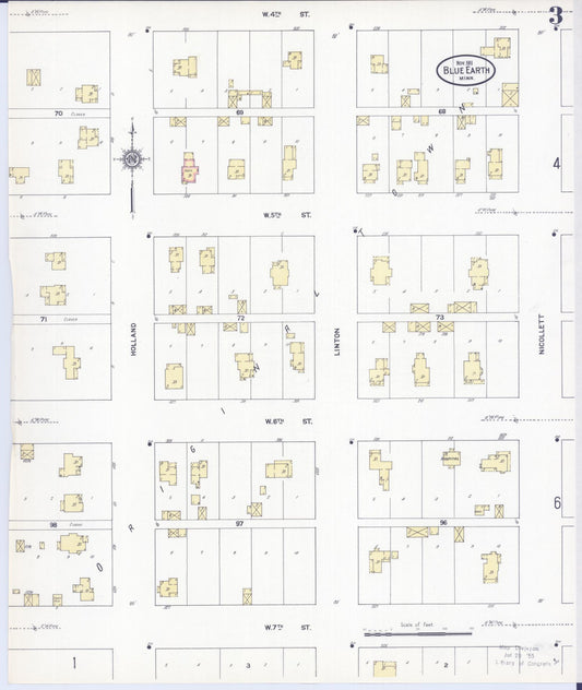 Sanborn Fire Insurance Map from Blue Earth, Faribault County, Minnesota (1911), Sheet #0003 - Historic Sanborn Fire Insurance Map Print, vintage old map wall art, antique decor, genealogy gift, Minnesota Minnesota map