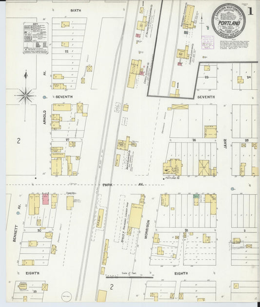 Sanborn Fire Insurance Map from Portland, Traill County, North Dakota (1904), Sheet #0001 - Complete Map Set gallery image, historic Sanborn map, vintage wall art, North Dakota North Dakota