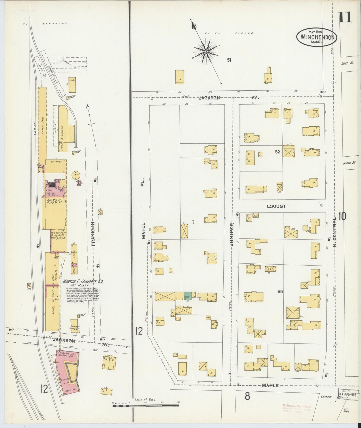 Sanborn Fire Insurance Map from Winchendon, Worcester County, Massachusetts (1904), Sheet #0011 - Complete Map Set gallery image, historic Sanborn map, vintage wall art, Massachusetts Massachusetts