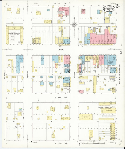 Sanborn Fire Insurance Map from Stockton, Rooks County, Kansas (1912), Sheet #0002 - Historic Sanborn Fire Insurance Map Print, vintage old map wall art, antique decor, genealogy gift, Kansas Kansas map