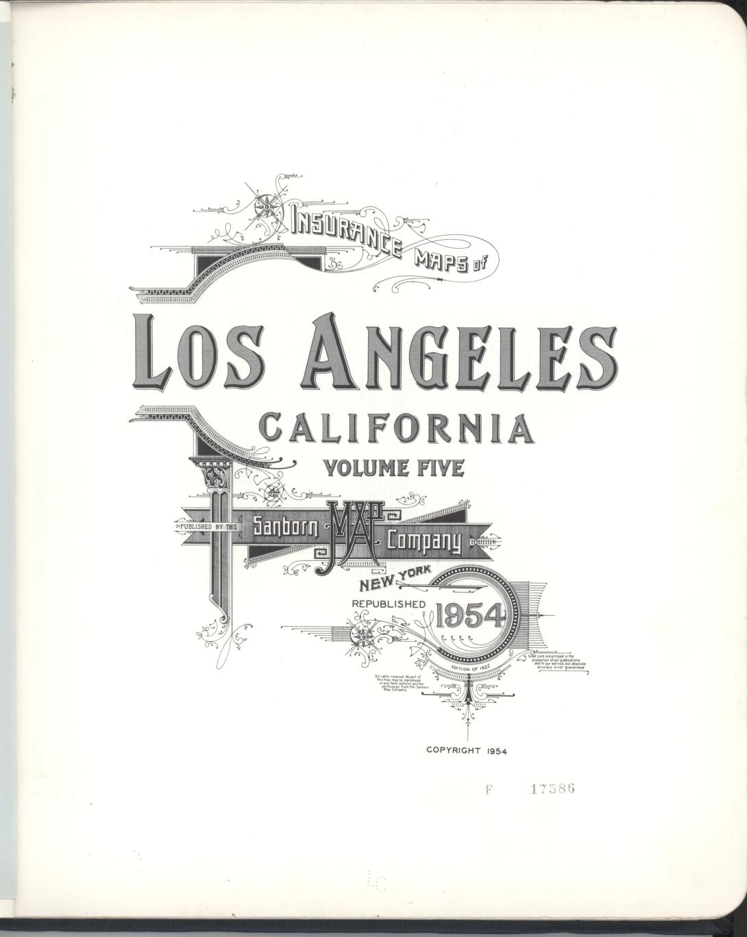 Sanborn Fire Insurance Map from Los Angeles, Los Angeles County, California (1954), Sheet #0001 - Historic Sanborn Fire Insurance Map Print, vintage old map wall art, antique decor, genealogy gift, California California map