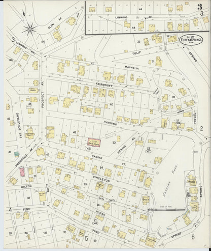 Sanborn Fire Insurance Map from Eureka Springs, Carroll County, Arkansas (1897), Sheet #0003 - Complete Map Set gallery image, historic Sanborn map, vintage wall art, Arkansas Arkansas
