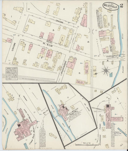 Sanborn Fire Insurance Map from Westfield, Hampden County, Massachusetts (1884), Sheet #0002 - Complete Map Set gallery image, historic Sanborn map, vintage wall art, Massachusetts Massachusetts