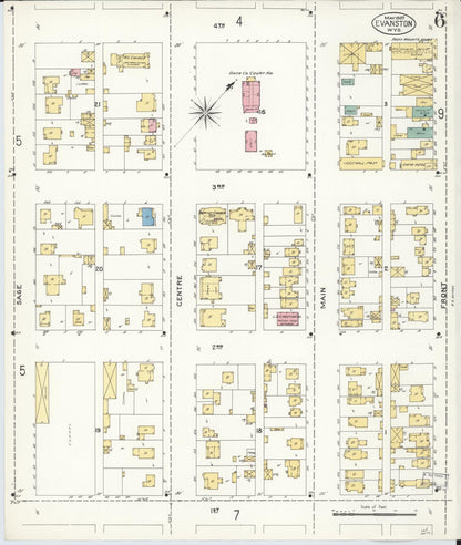 Sanborn Fire Insurance Map from Evanston, Uinta County, Wyoming (1907), Sheet #0006 - Complete Map Set gallery image, historic Sanborn map, vintage wall art, Wyoming Wyoming