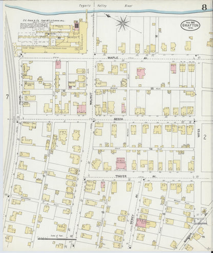 Sanborn Fire Insurance Map from Grafton, Taylor County, West Virginia (1906), Sheet #0008 - Complete Map Set gallery image, historic Sanborn map, vintage wall art, West Virginia West Virginia