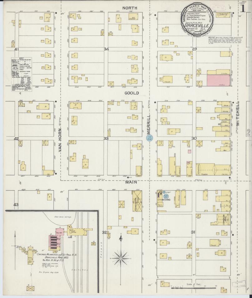 Sanborn Fire Insurance Map from Braceville, Grundy County, Illinois. (1892) – Map View