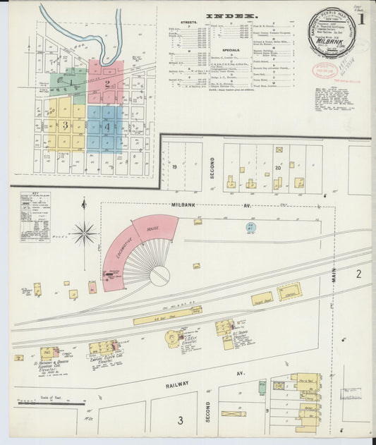 Sanborn Fire Insurance Map from Milbank, Grant County, South Dakota (1898), Sheet #0001 - Complete Map Set gallery image, historic Sanborn map, vintage wall art, South Dakota South Dakota