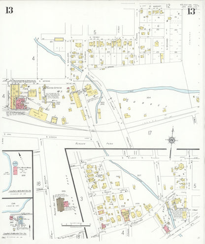 Sanborn Fire Insurance Map from Palestine, Anderson County, Texas (1935), Sheet #0013 - Complete Map Set gallery image, historic Sanborn map, vintage wall art, Texas Texas
