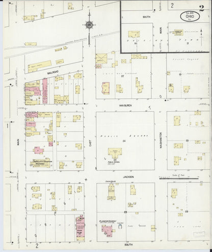 Sanborn Fire Insurance Map from Ohio, Bureau County, Illinois (1913), Sheet #0002 - Complete Map Set gallery image, historic Sanborn map, vintage wall art, Ohio Ohio
